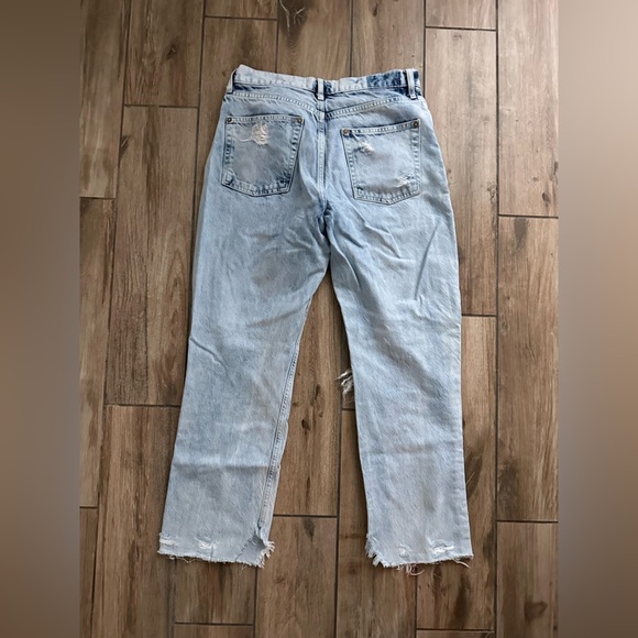 Free People Straight Leg Jeans distressed acid wash - Picture 3 of 3